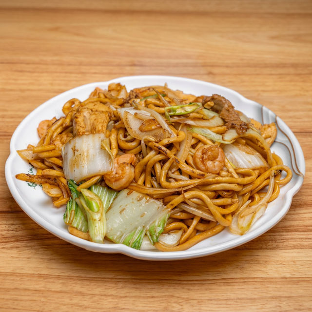 Lo4 蝦撈麵 Shrimp Lo Mein.