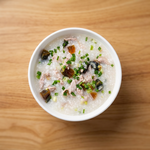 C1 皮蛋瘦肉粥 Lean Pork & Preserved Egg Congee.