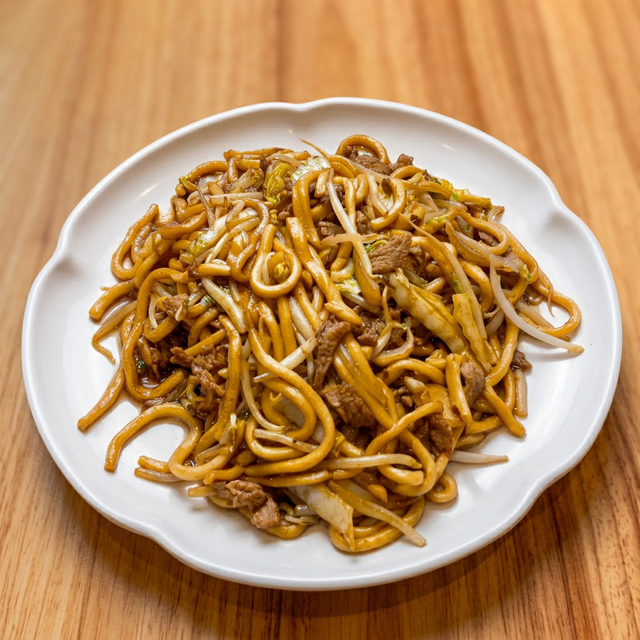 牛肉炒拉 Beef Fried Noodle.